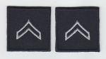 CPL Corporal SILVER on MIDNIGHT NAVY collar patches 1.5"
